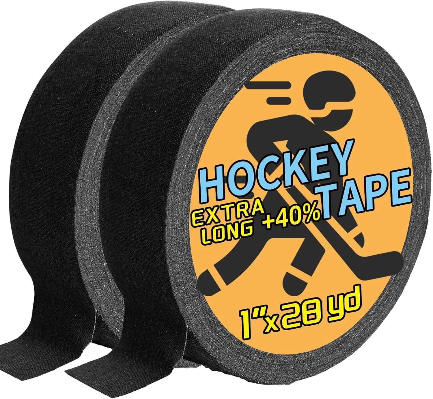 2 Rolls Hockey Tape, Multipurpose Cloth Tape Grip Tape for Lacrosse Stick, Baseball & Softball Bats, Rackets, Pullup Bars, Gardening Tools, Gym, Sports Handle