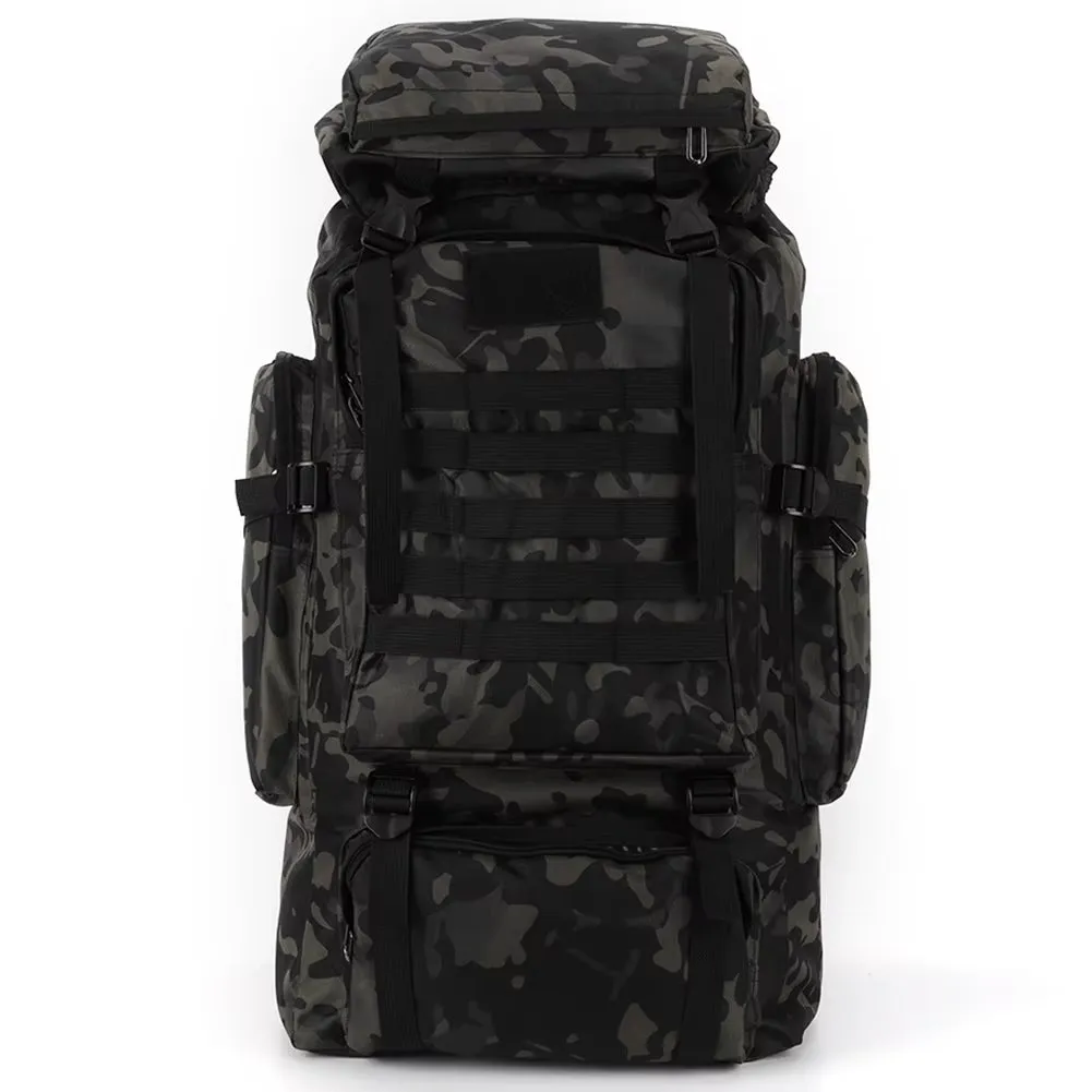 80L Mountaineering Backpack 600D Oxford Cloth Climbing Backpack Wear-Resistant Mountain Climbing Rucksack for Outdoor Sports