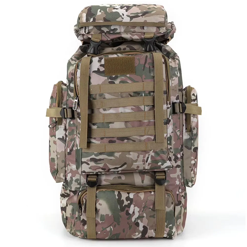 80L Mountaineering Backpack 600D Oxford Cloth Climbing Backpack Wear-Resistant Mountain Climbing Rucksack for Outdoor Sports