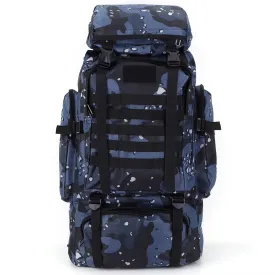 80L Mountaineering Backpack 600D Oxford Cloth Climbing Backpack Wear-Resistant Mountain Climbing Rucksack for Outdoor Sports