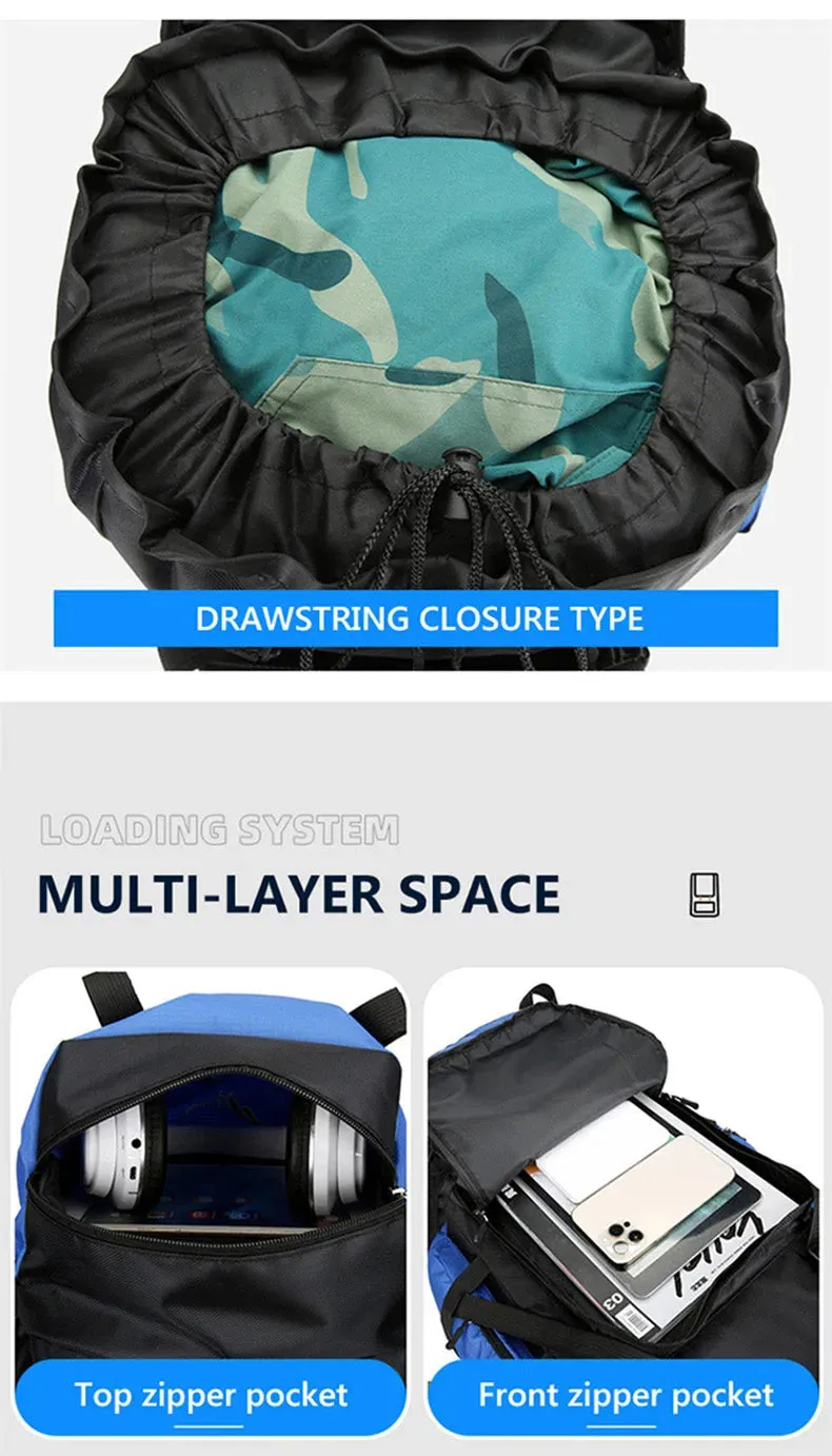 90L Wasserdicht Wandern Camping Rucksack Trekking Tasche Rucksack Große Kapazität Reise Outdoor Sport Taschen Camping Ausrüstung Männer