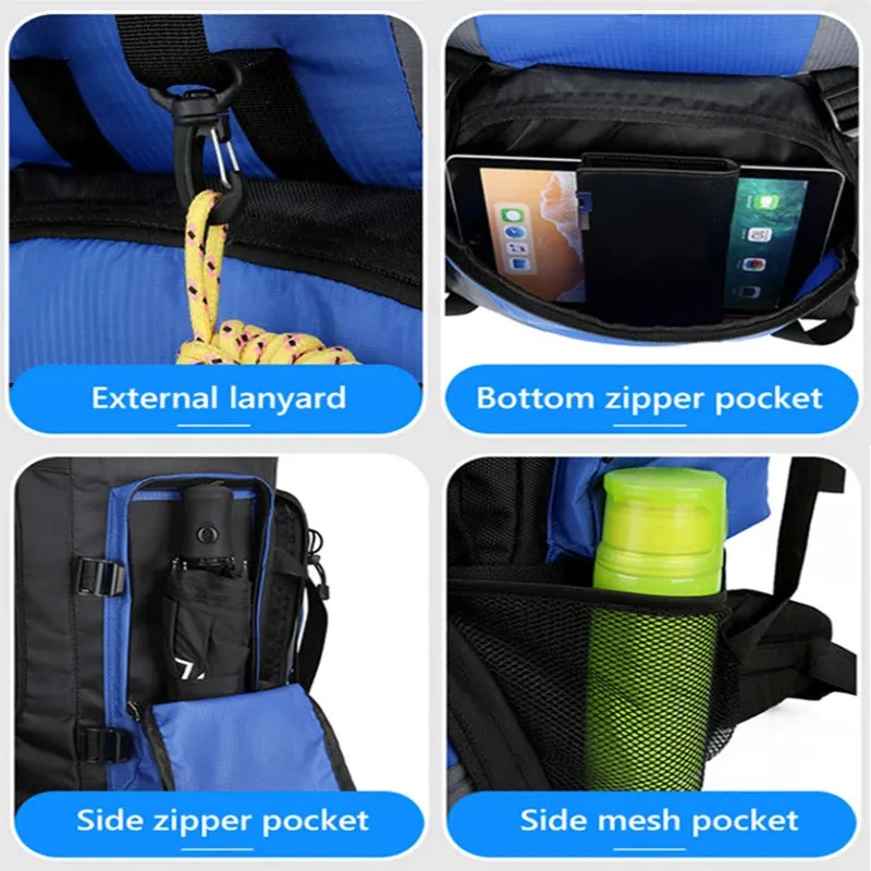 90L Wasserdicht Wandern Camping Rucksack Trekking Tasche Rucksack Große Kapazität Reise Outdoor Sport Taschen Camping Ausrüstung Männer