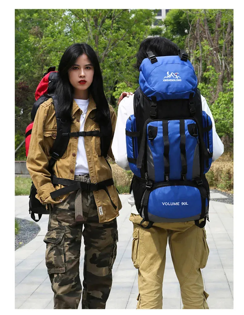 90L Wasserdicht Wandern Camping Rucksack Trekking Tasche Rucksack Große Kapazität Reise Outdoor Sport Taschen Camping Ausrüstung Männer