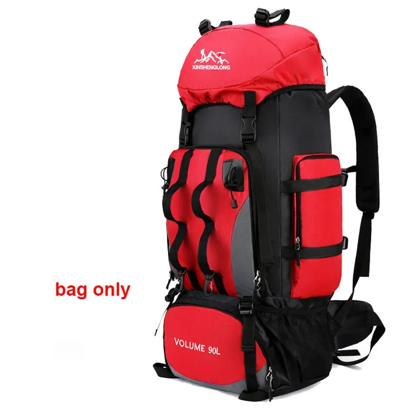 90L Wasserdicht Wandern Camping Rucksack Trekking Tasche Rucksack Große Kapazität Reise Outdoor Sport Taschen Camping Ausrüstung Männer