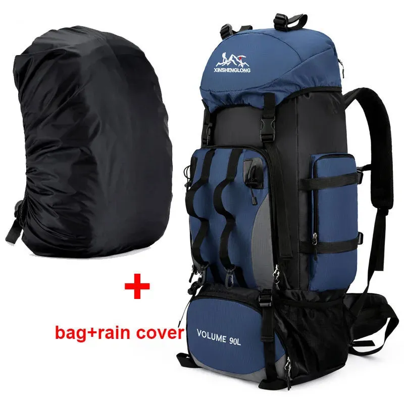 90L Wasserdicht Wandern Camping Rucksack Trekking Tasche Rucksack Große Kapazität Reise Outdoor Sport Taschen Camping Ausrüstung Männer