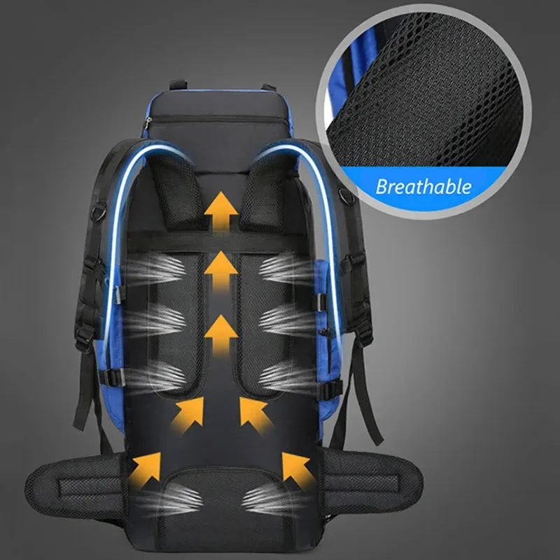 90L Wasserdicht Wandern Camping Rucksack Trekking Tasche Rucksack Große Kapazität Reise Outdoor Sport Taschen Camping Ausrüstung Männer