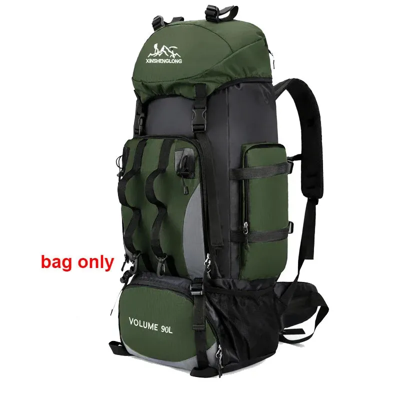90L Wasserdicht Wandern Camping Rucksack Trekking Tasche Rucksack Große Kapazität Reise Outdoor Sport Taschen Camping Ausrüstung Männer