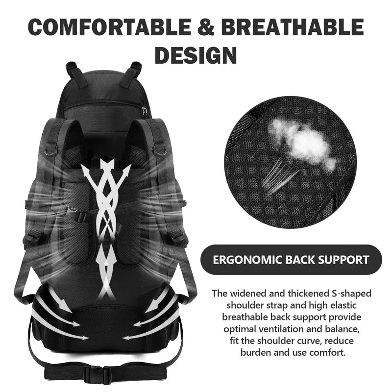 90L Wasserdicht Wandern Camping Rucksack Trekking Tasche Rucksack Große Kapazität Reise Outdoor Sport Taschen Camping Ausrüstung Männer