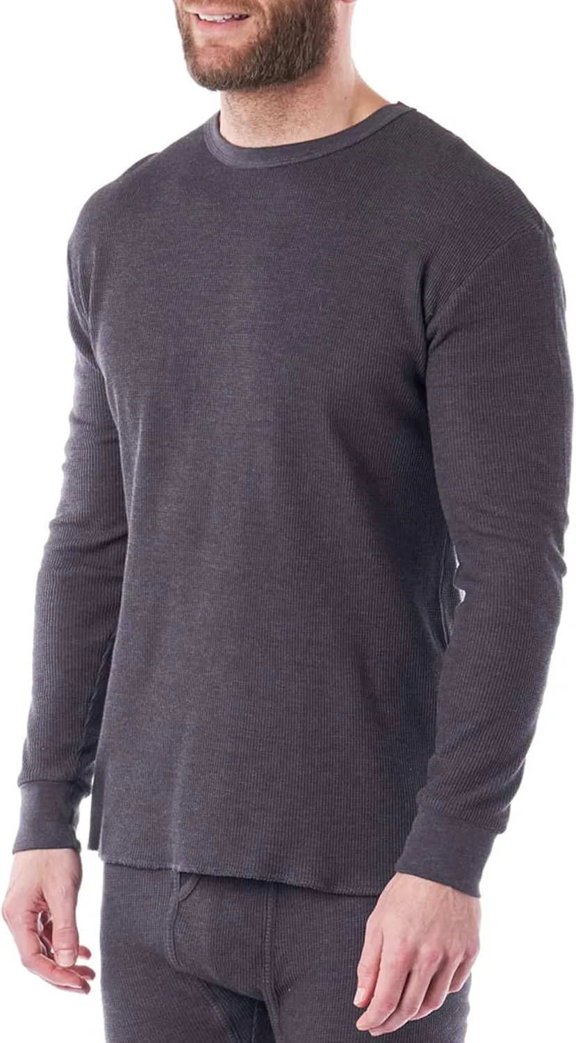Alpine Swiss Mens Thermal Long Sleeve Top Underwear Crew Neck Shirt Waffle Knit Henley Base Layer