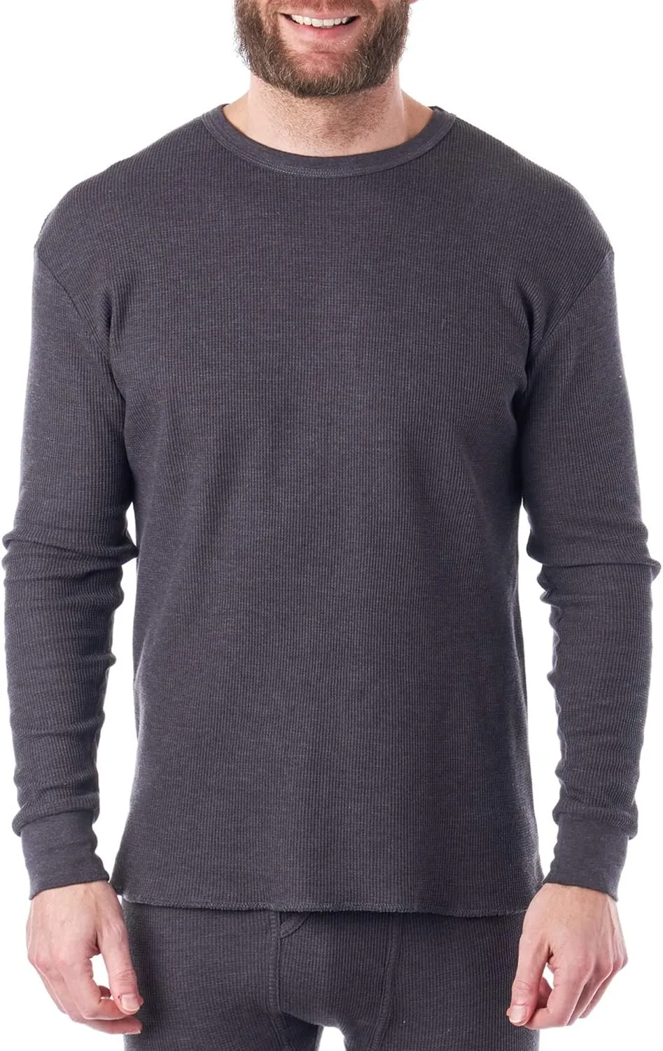 Alpine Swiss Mens Thermal Long Sleeve Top Underwear Crew Neck Shirt Waffle Knit Henley Base Layer