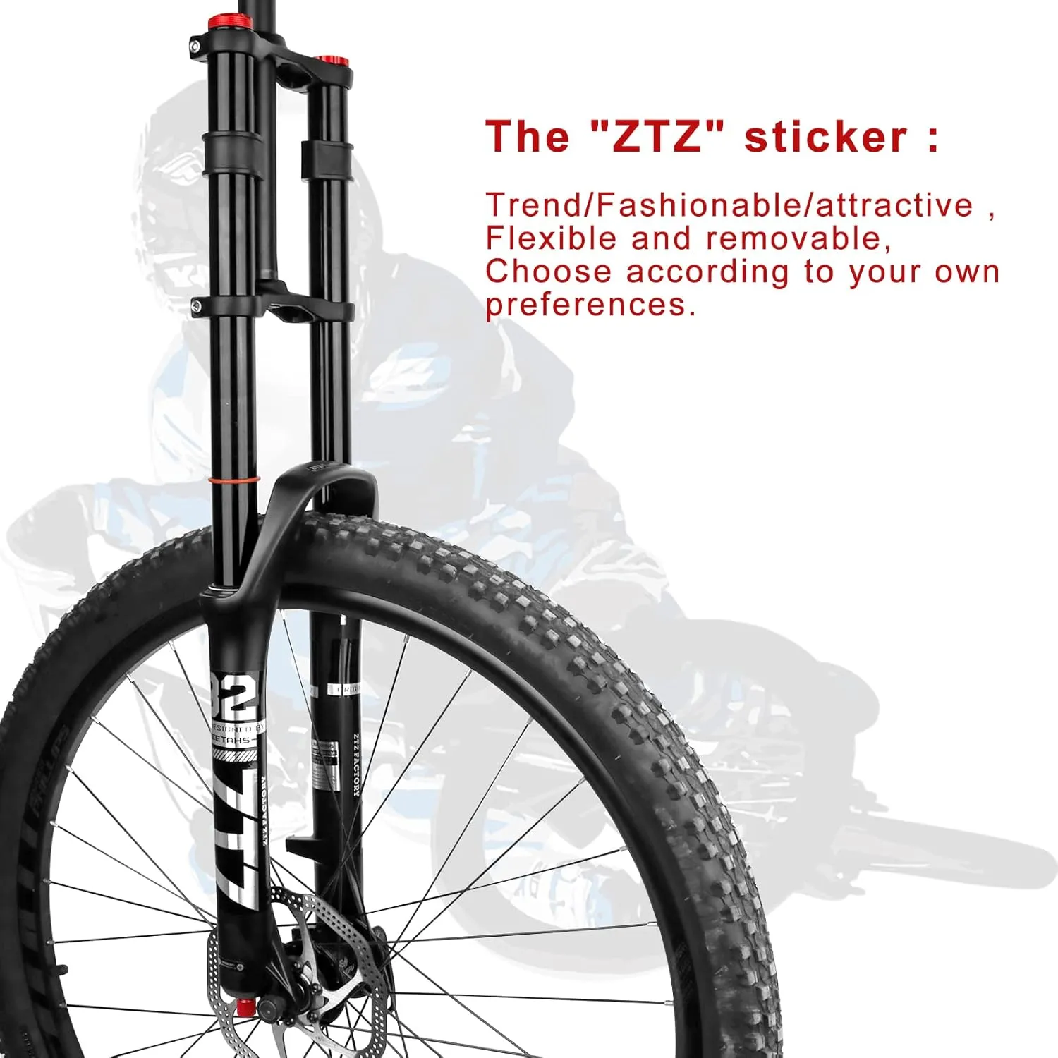 B Bolany Bike Suspension Fork 26/27.5/29" for Mountain Bike DH Air Double Shoulder Downhill Rappelling Shock Absorber Straight Tube Ultralight Bicycle Shock Absorber Rebound Adjust