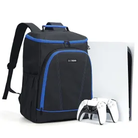 BGTREND PS5 Carrying Case, Playstation Backpack, Gaming Console Bag with Multiple Pockets for Accessories and 15.6" Laptop, Portable for Travel and Storage, Black