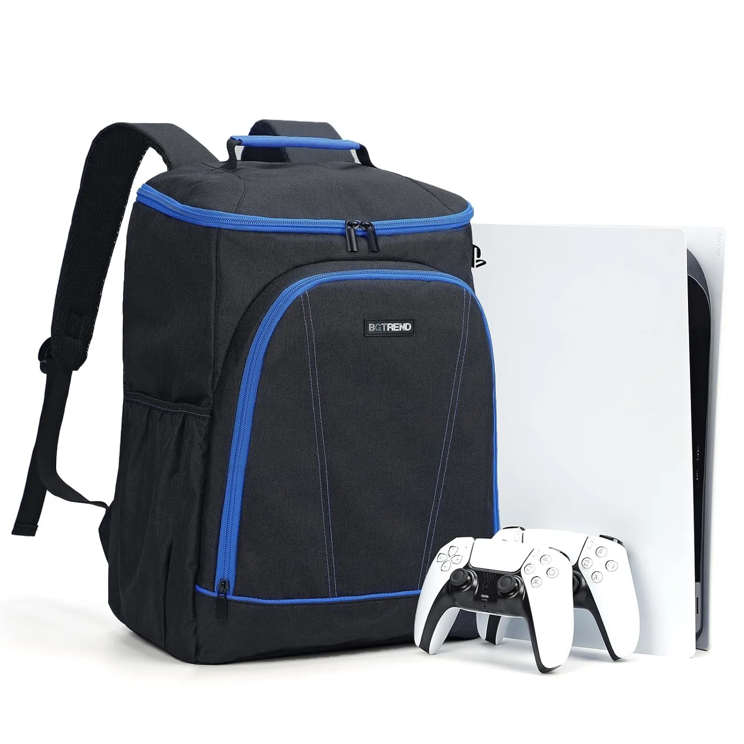 BGTREND PS5 Carrying Case, Playstation Backpack, Gaming Console Bag with Multiple Pockets for Accessories and 15.6" Laptop, Portable for Travel and Storage, Black
