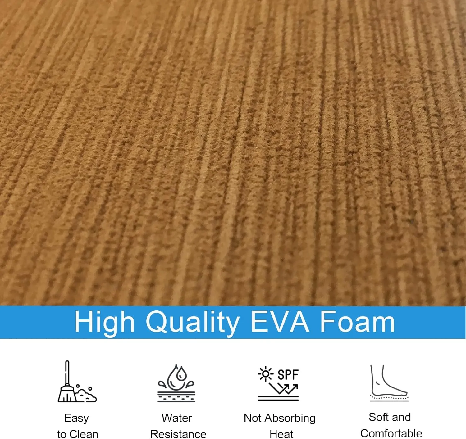 Boat Flooring Mat EVA Foam Boat Decking Marine Carpet Faux Teak Sea Decking Sheet Non-Slip Self-Adhesive Flooring Material for Boats Pontoon Yacht Surfboard Swim Platform RV Floor 94" x 35"