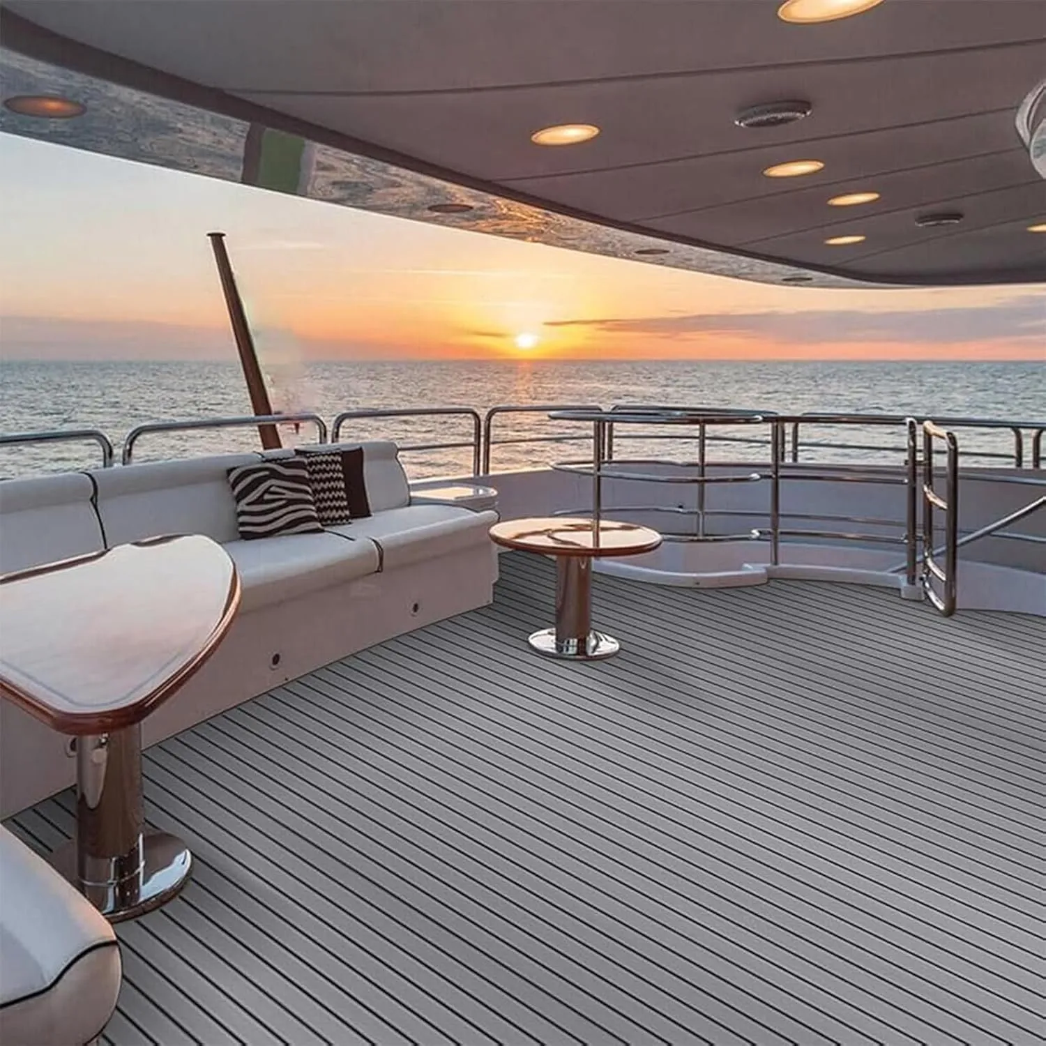 Boat Flooring Mat EVA Foam Boat Decking Marine Carpet Faux Teak Sea Decking Sheet Non-Slip Self-Adhesive Flooring Material for Boats Pontoon Yacht Surfboard Swim Platform RV Floor 94" x 35"