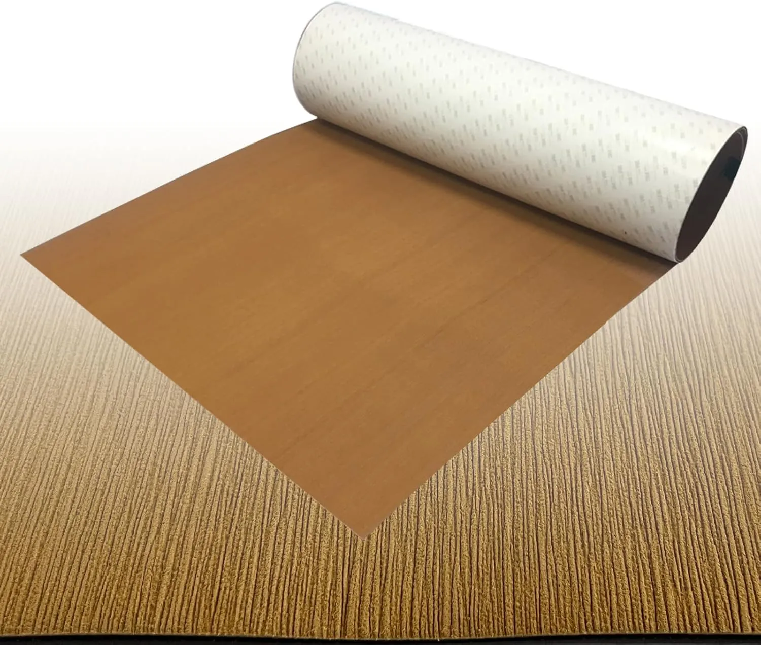 Boat Flooring Mat EVA Foam Boat Decking Marine Carpet Faux Teak Sea Decking Sheet Non-Slip Self-Adhesive Flooring Material for Boats Pontoon Yacht Surfboard Swim Platform RV Floor 94" x 35"