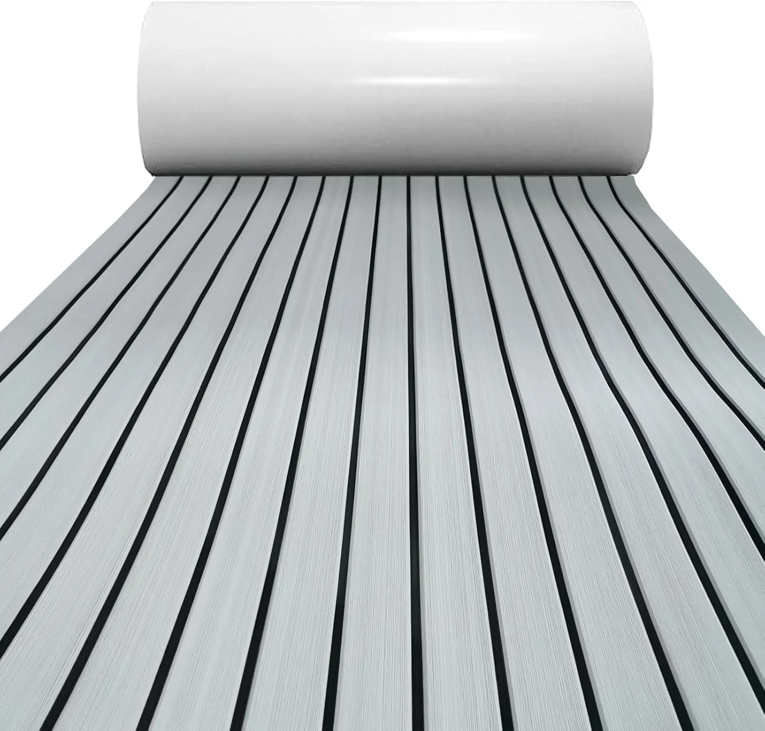 Boat Flooring Mat EVA Foam Boat Decking Marine Carpet Faux Teak Sea Decking Sheet Non-Slip Self-Adhesive Flooring Material for Boats Pontoon Yacht Surfboard Swim Platform RV Floor 94" x 35"