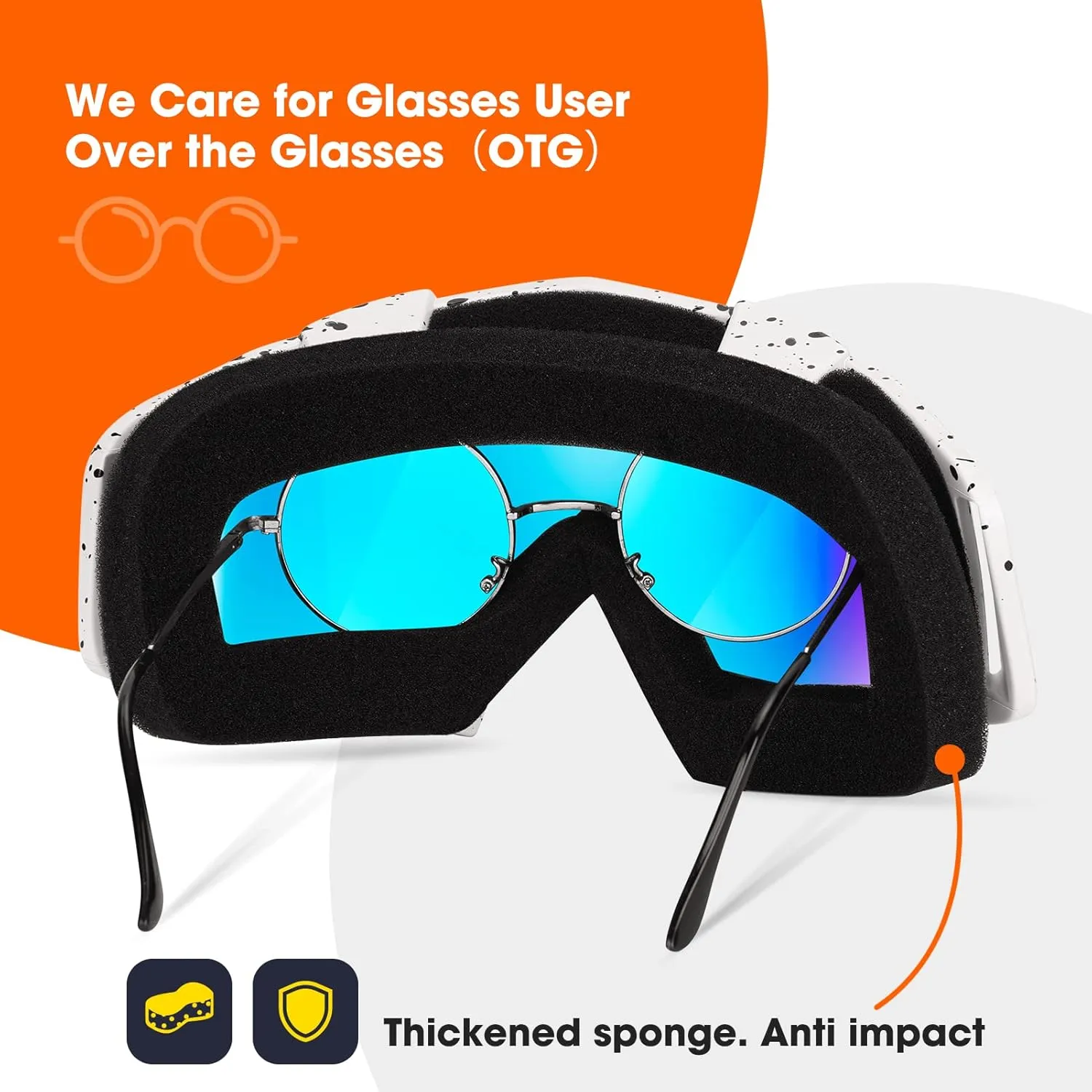 Braylin Adult Ski Goggles, 2-Pack Snowboard Goggles for Youth, Teens, Men & Women, Wide View Snowmobile Goggles