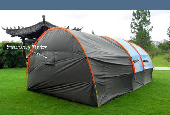Camping Tent Waterproof Canvas Fiberglass 5-8 Person Tunnel 10 Person Tent