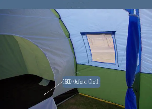 Camping Tent Waterproof Canvas Fiberglass 5-8 Person Tunnel 10 Person Tent