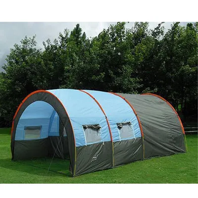 Camping Tent Waterproof Canvas Fiberglass 5-8 Person Tunnel 10 Person Tent