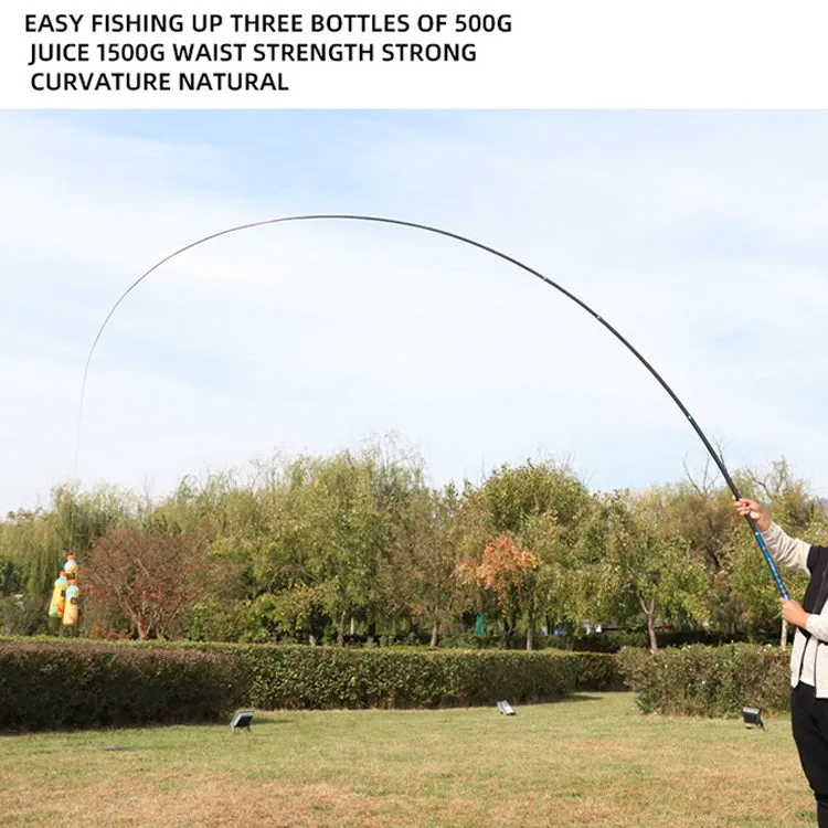 Carbon Short Section Fishing Rod Short Section Positioning Handle Rod, Length: 4.5m(Blue)