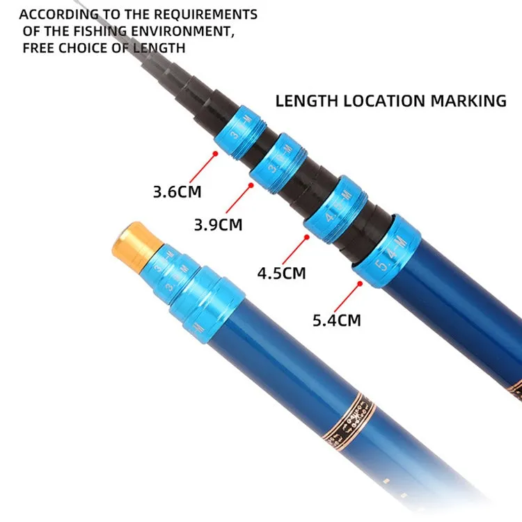 Carbon Short Section Fishing Rod Short Section Positioning Handle Rod, Length: 5.4m(Blue)