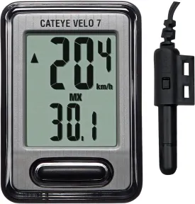 CATEYE Velo 7 Bike Computer  Entry-Level Wired Speedometer Perfect for Beginner Cyclists, Auto Start/Stop, Easy Setup for Road, MTB, Gravel Bikes, 3 Year Battery Life