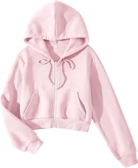 Cioatin Women Fleece Zip Up Crop Hoodies Sweatshirt Y2K Fall Trendy Long Sleeve Athletic Workout Pullover Jacket Sweater