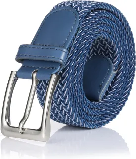 Elastic Braided Belt, 1 3/8", Woven Stretch Belt for Golf Casual Jeans Shorts Pants