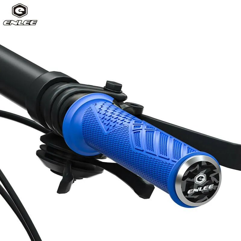 ENLEE Cycling Bike Rubber Handle Cover Anti-Slip Shock Absorber Grip Mountain Bike Handle Universal Unilateral Locking
