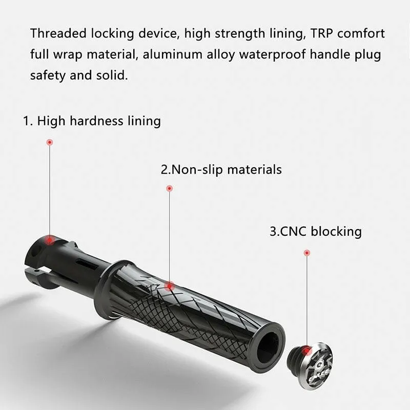 ENLEE Cycling Bike Rubber Handle Cover Anti-Slip Shock Absorber Grip Mountain Bike Handle Universal Unilateral Locking