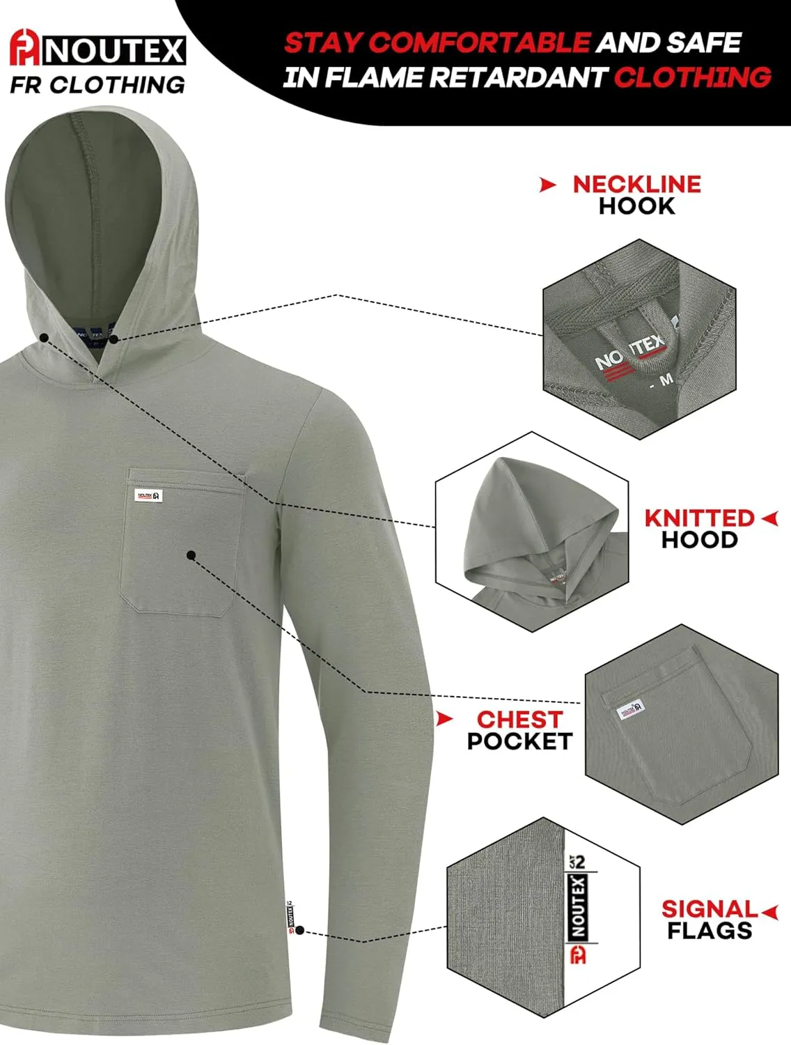 FR Shirts for Men 6oz Lightweight Fire Resistant Shirts for Man FR Long Sleeve for Men NFPA2112/CAT2