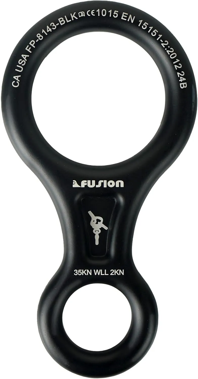 Fusion Climb Aluminum Descender - Figure 8 Descender Black