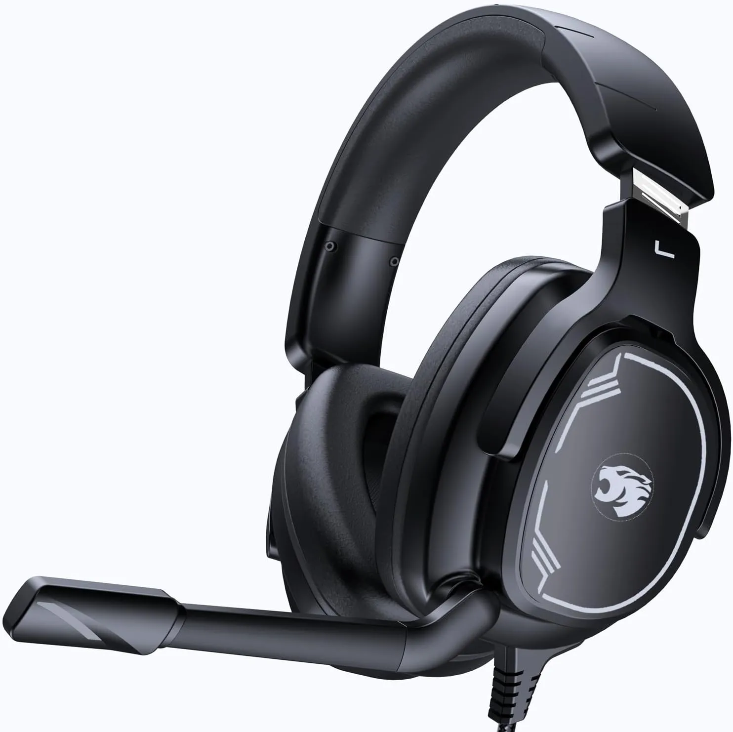 Gaming Headset for PC/PS4/PS5/Xbox One/Switch, Stereo Surround Sound Gaming Headphones with Noise Canceling Flexible Mic, Computer Headset with 3.5mm Jack(Black)