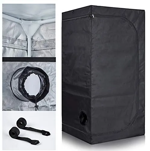 GreenHouser Grow Tent Kit Complete 32"x32"x63" Hydroponics Grow Tent and APE600 LED Grow Light Full Spectrum with 4" Inline Fan and Air Carbon Filter Ventilation Kit for Indoor Grow Tent Setup Kit
