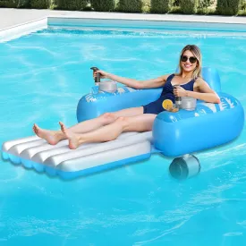 HopeRock Rechargeable Motorized Pool Float - Inflatable Pool Lounger with Dual Motors & 2 Storage Compartments, Electric Water Lounger Floats for Adults, Pool Raft Holds up to250lb, Pool Toys Adults