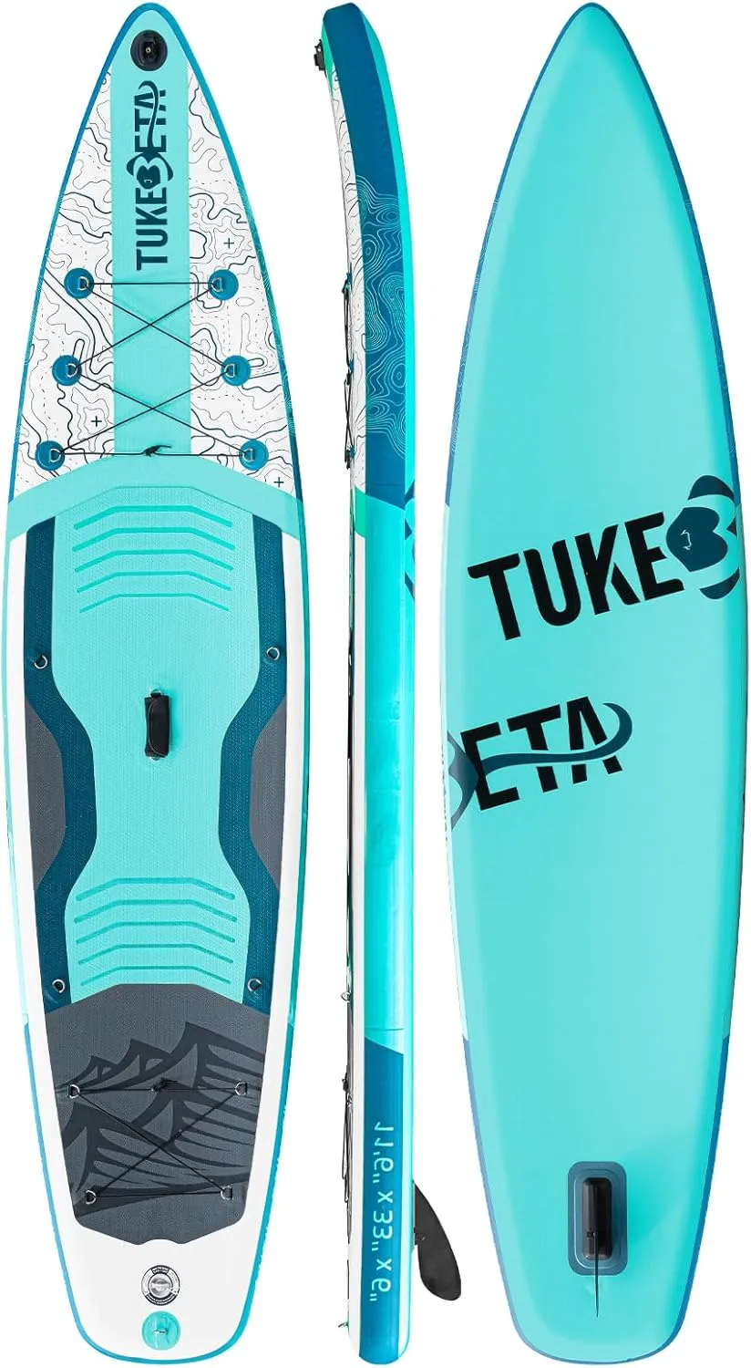 Inflatable Stand Up Paddle Board, All-Skill SUP Board for Adults & Youth with Non-Slip EVA Deck, Includes Pump & Full Accessories Kit, 430lbs Capacity Lightweight & Portable Green 11' x 33"