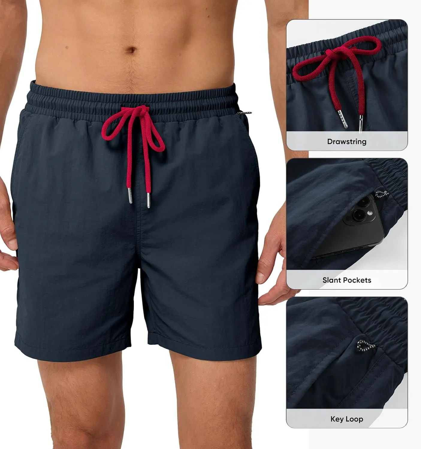JMIERR Mens Swim Trunks with Mesh Lining Beach Swimming Shorts for Men Lightweight Swimwear Summer Sports Short