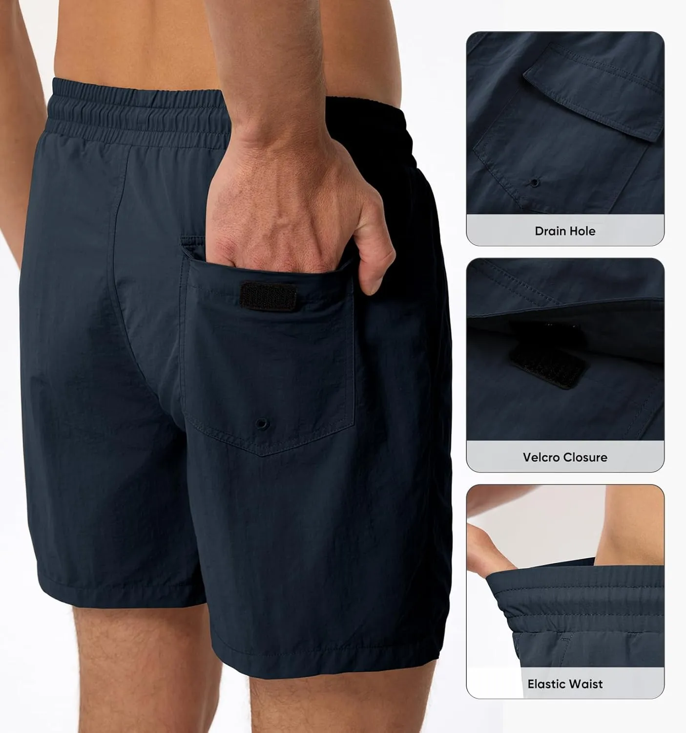 JMIERR Mens Swim Trunks with Mesh Lining Beach Swimming Shorts for Men Lightweight Swimwear Summer Sports Short