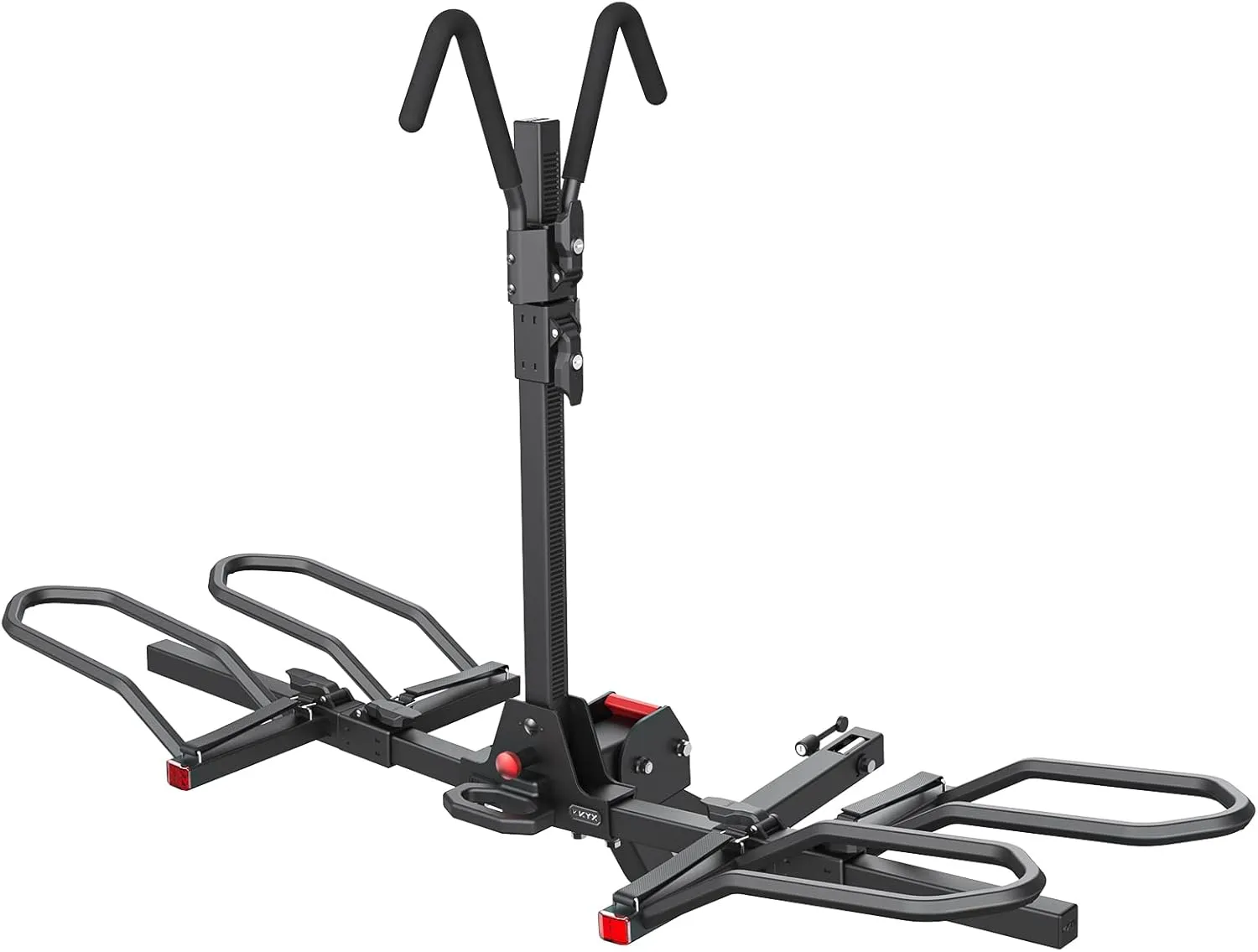 KYX 220 lb Hitch Mounted E-Bike Rack, 2-Bike Rack Hitch Mount Platform Style for Cars Trucks SUVs Minivans, fits MTB Gravel Road Bike with Up to 5-inch Fat Tire Carrier Rack - 2" Hitch Receiver