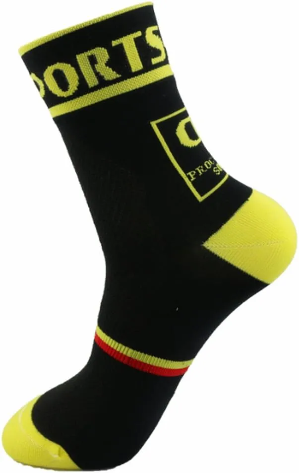 Libar Men's Cycling Socks Unisex Breathable Sports Running Trekking Athletic Basketball Socks
