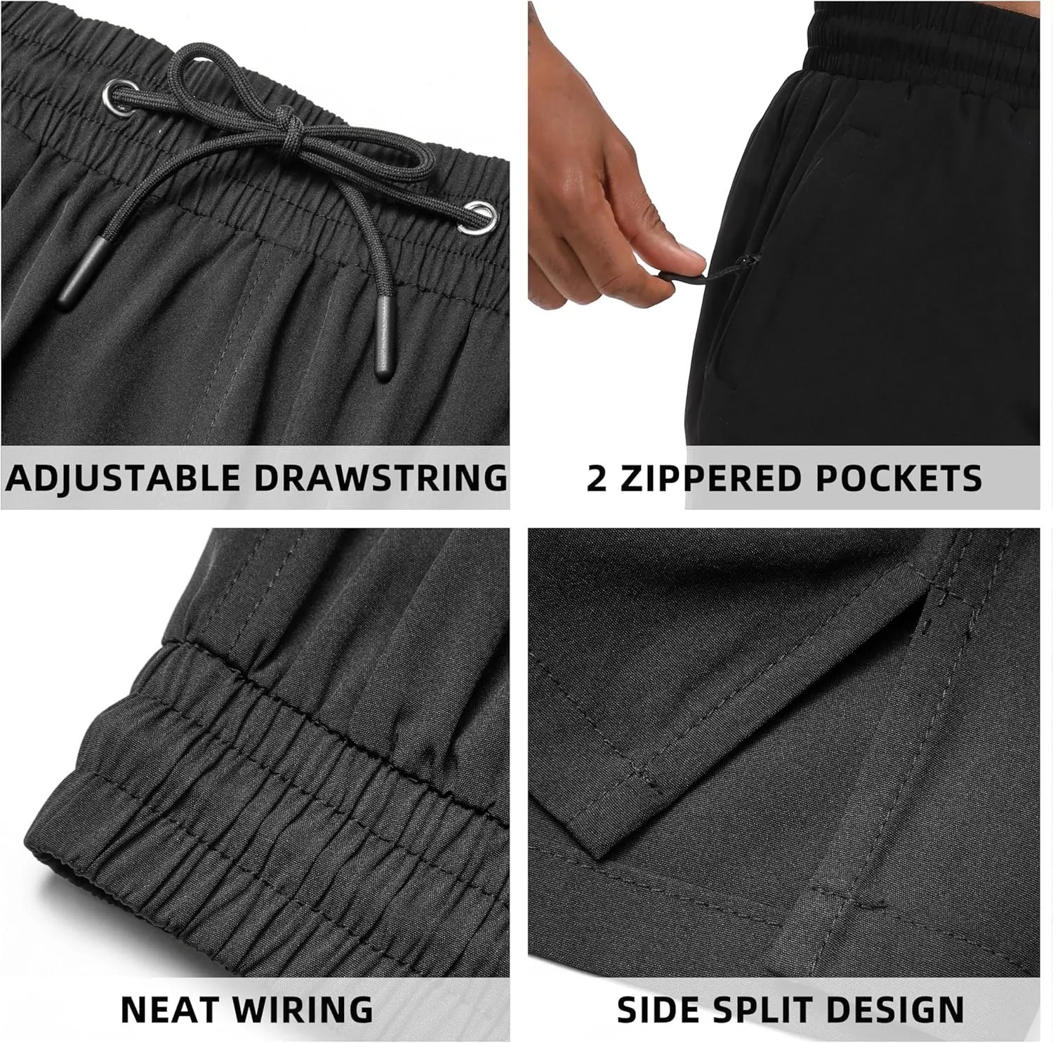 Mens Swim Trunks with Compression Liner 9" Board Shorts 2 in 1 Quick Dry Bathing Suits with Zipper Pockets
