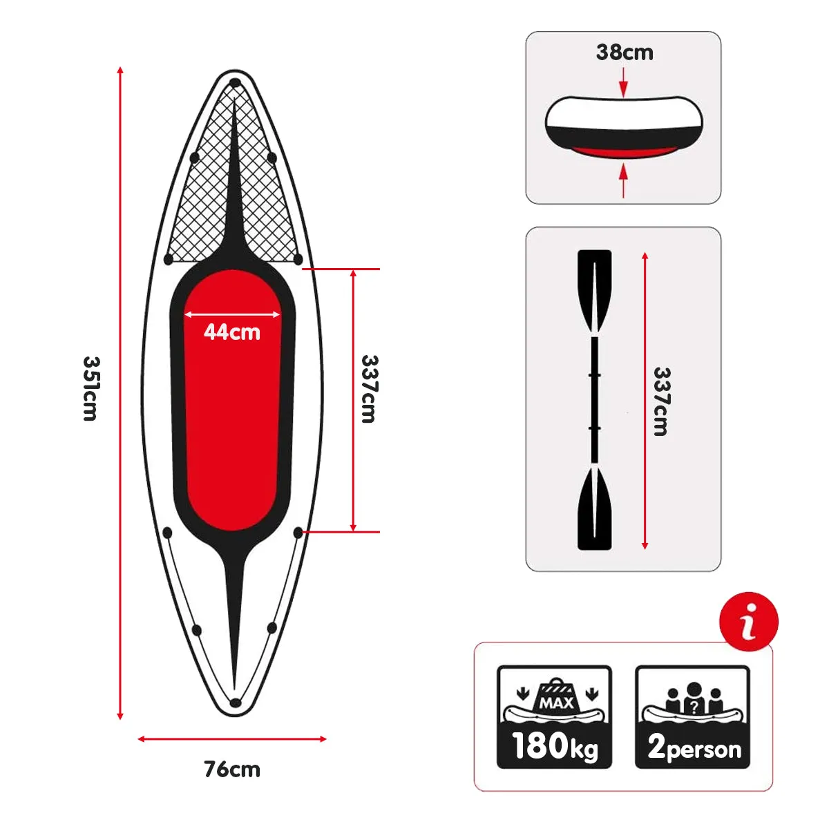NNEDPE Intex Challenger K2 2-Seater Inflatable Kayak 68306NP