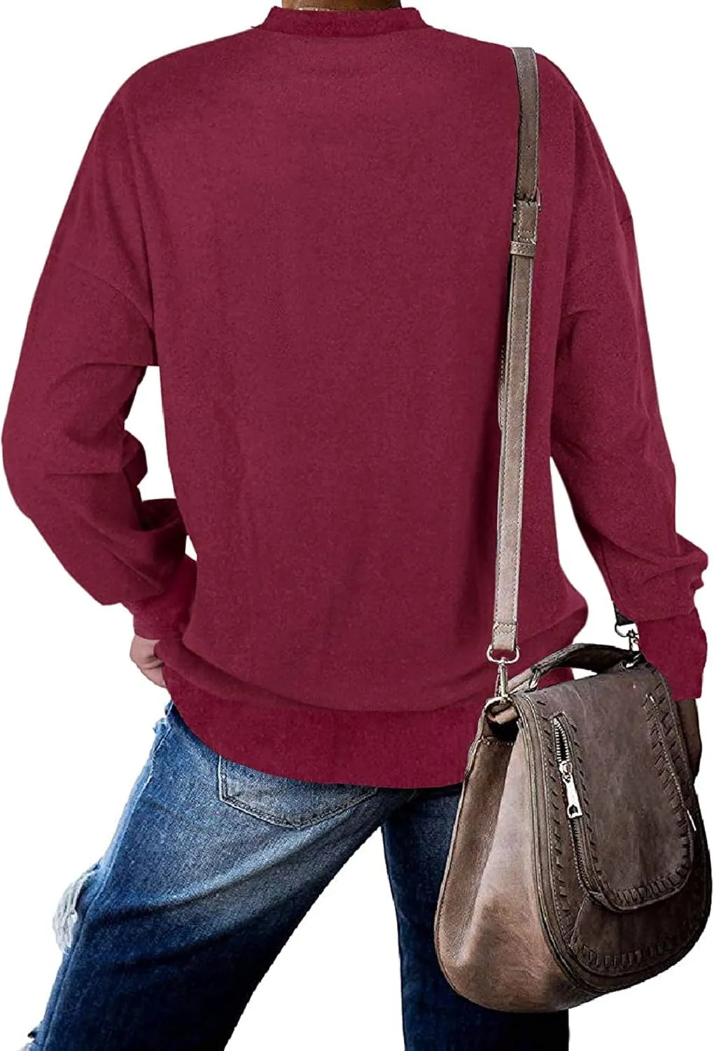 PLMOKEN Plus Size Sweatshirts for Women Casual Long Sleeve Round Neck Shirts Tunic Tops for Leggings M-4XL