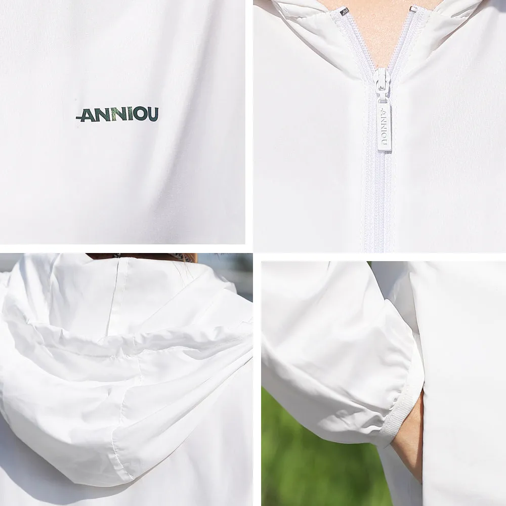 Sidiou Group Anniou New Summer Outdoor Windbreaker Solid Color Hooded Waterproof Jacket UPF50  Sun Protection Jacket