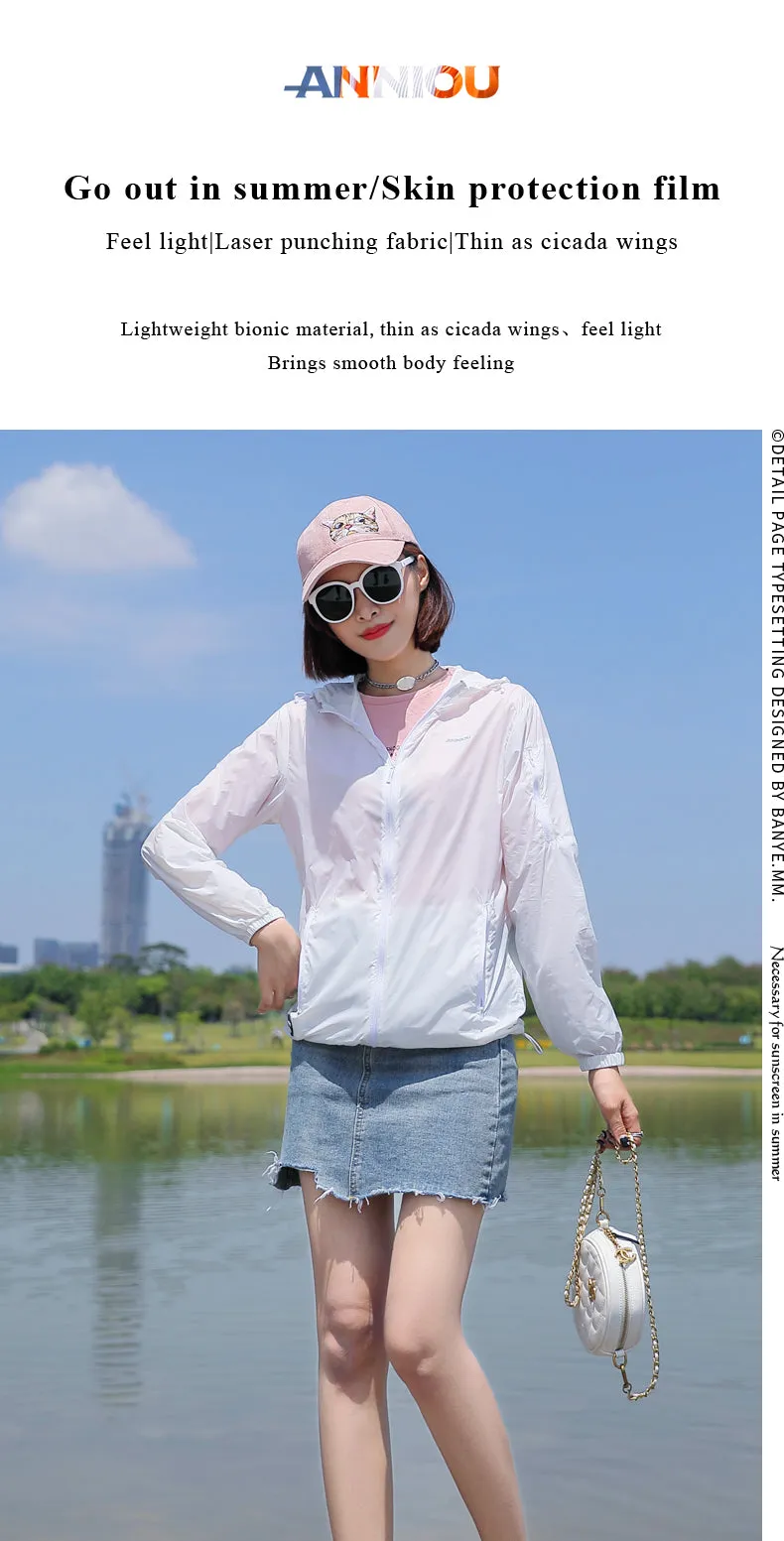 Sidiou Group Summer Sunscreen Clothing Women's UPF50 Light And Quick-drying Breathable Skin Sunscreen Clothing