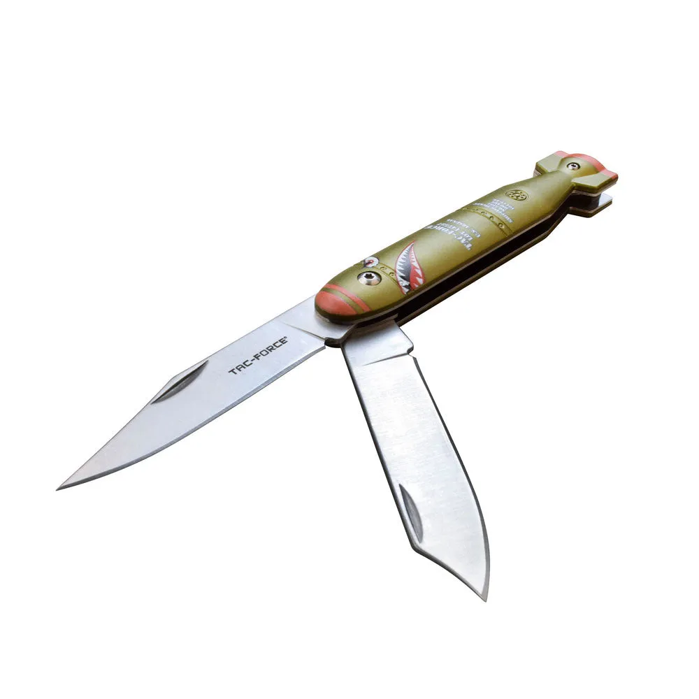 Tac Force 1039DB WWII Shark EDC Folding Knife (OD Green)
