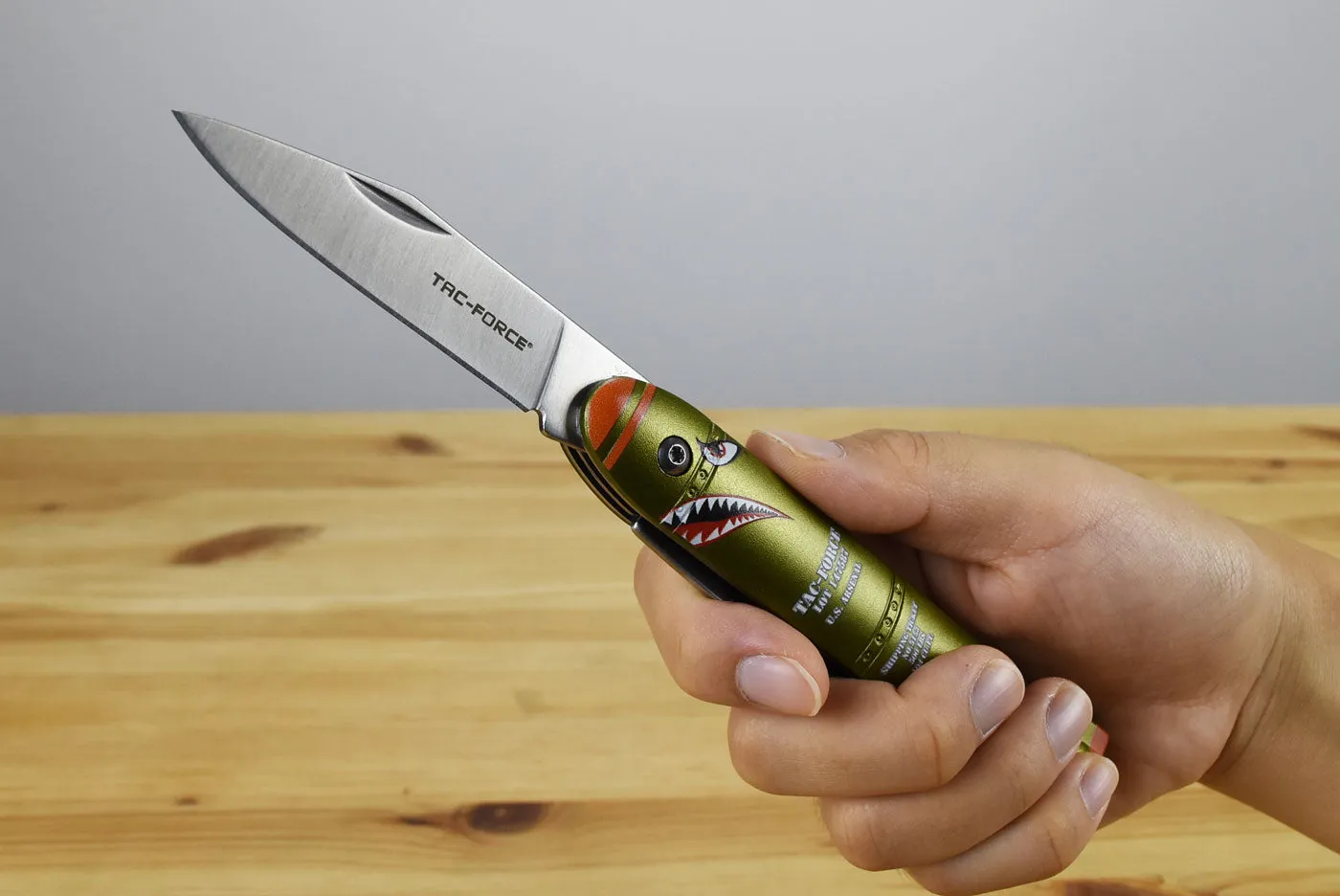 Tac Force 1039DB WWII Shark EDC Folding Knife (OD Green)