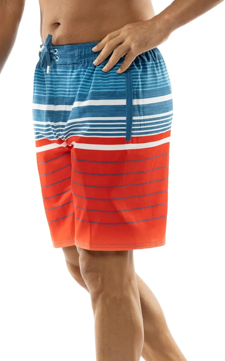 US Apparel Mens Swim Trunks with Pockets Swim Shorts Quick Dry 4-Way Stretch Material Mesh Lining Beach Swimwear